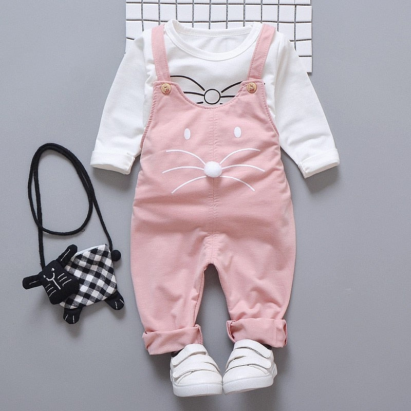 Spring newborn baby girls clothes sets fashion suit T-shirt + pants suit baby girls outside wear sports suit clothing sets